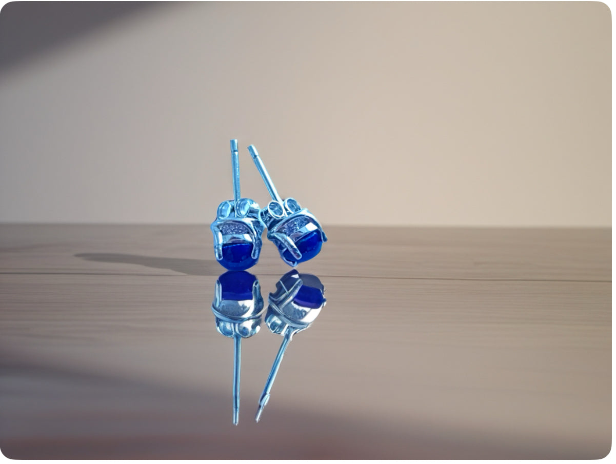 Clover Earring Lapis & Agate